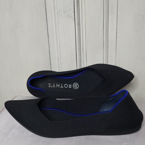 Rothy’s The Point Knit Stretch Pointed Flats Washable Shoes Black✨️9 - Picture 3 of 7